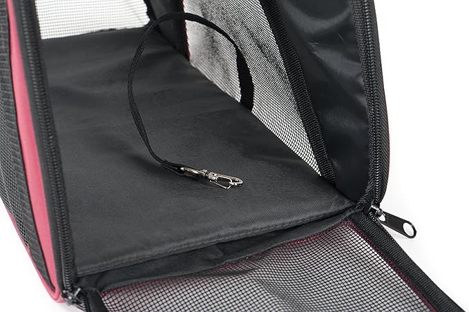 Pawer Soft-Sided Pet Carrier for Cat and Small Dog,Burgundy Color,Medium Size,Washable Cloth Airline Approved Travel Tote,with 2 Mesh Opens and a Strap for Carry,Multiple Colors Available