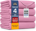 Utopia Bedding Washable Underpads 34" x 36" (Pack of 4), Waterproof Reusable Heavy Absorbency Incontinence Bed Pads for Adults, Kids, Elderly and Pets, Bedwetting Pads for Sofa and Couch (Pink)