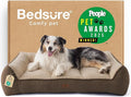Bedsure SupportMax™ XL Orthopedic Dog Beds Large Sized Dog - Extra Thick Supportive Dogs Couch with Waterproof Washable Cover, Extra Large Comfort Pet Sofa with Soft Sherpa and Nonskid Bottom, Brown