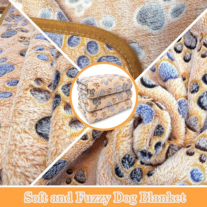 Dog Blankets for Medium Large Dogs, 3 Pack Pet Blanket Washable 41" x 31", Fuzzy Soft Puppy Throw Cover for Kennel Crate Bed