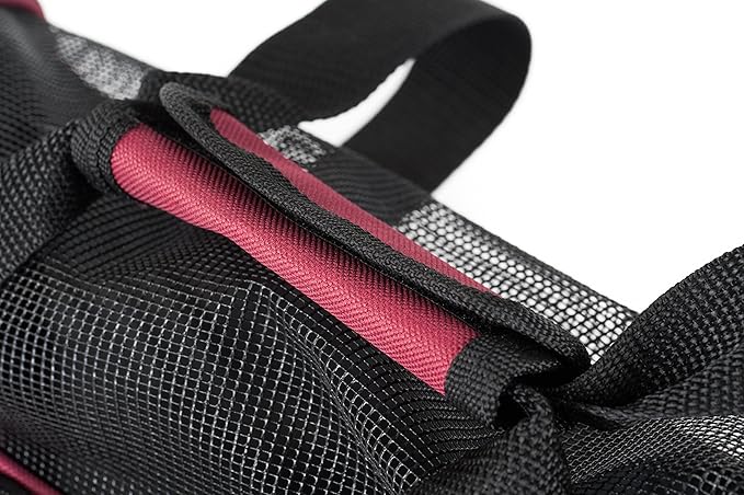 Pawer Soft-Sided Pet Carrier for Cat and Small Dog,Burgundy Color,Medium Size,Washable Cloth Airline Approved Travel Tote,with 2 Mesh Opens and a Strap for Carry,Multiple Colors Available