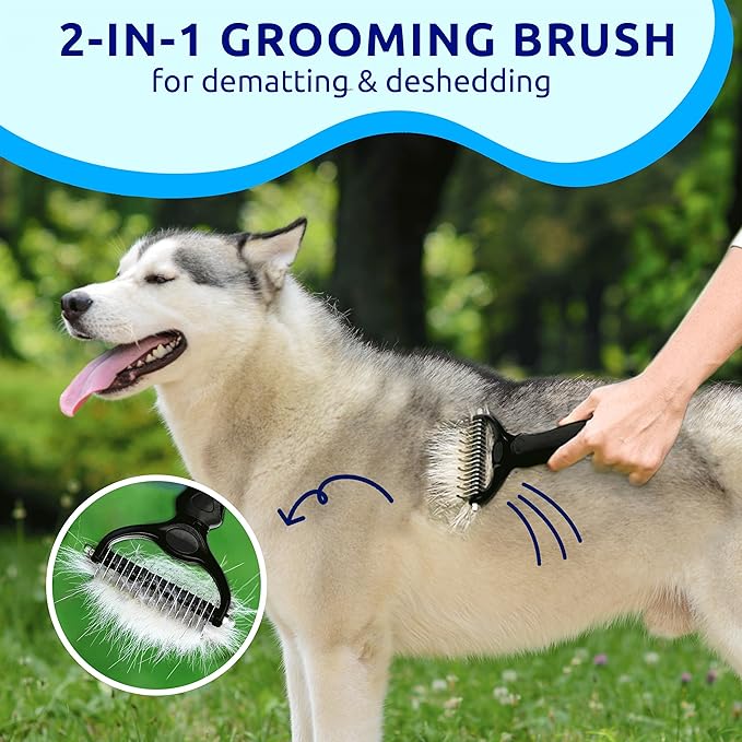 Pat Your Pet Deshedding Dog Brush For Shedding – Cat Brushes For Indoor Cats, Double-Sided Cat Brush Deshedding & Grooming Tool For Long Haired And Short Haired Dogs, Skin-Friendly