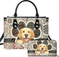 Personalized Pet Mom Leather Handbag – Custom Name Dog Cat Photo Purse, Pet Lover Gifts for Women, Christmas