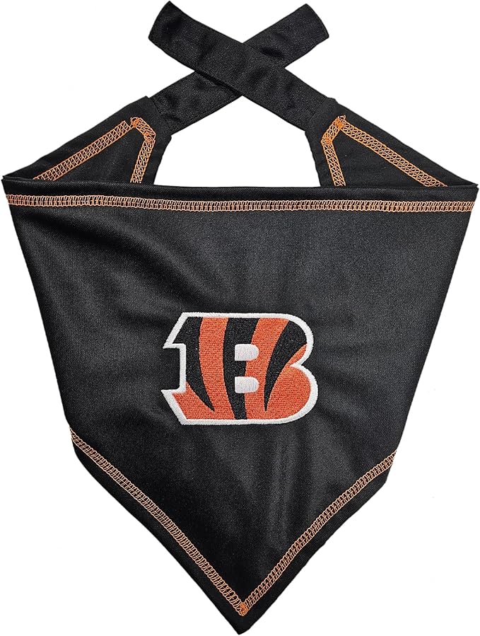 Pets First NFL Cincinnati Bengals TIE Bandana, Small/Medium. Dog Bandana Scarf Bib for Pet Cat Dog. The Ultimate Game-Day, Party Bandana