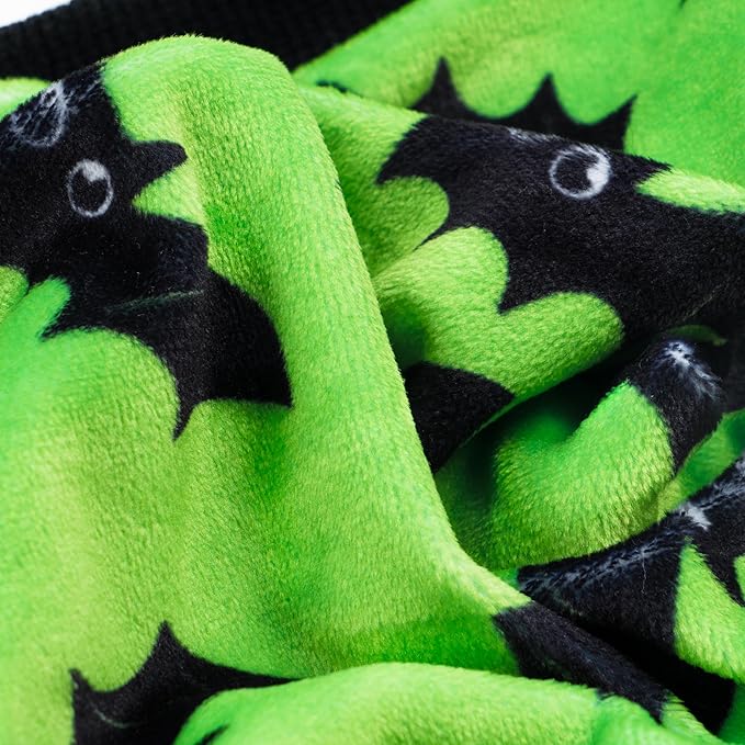 Fitwarm Halloween Bat Dog Pajamas, Funny Costumes for Small Dogs Boy Girl, Pet Outfit, Lime Green, Black, Medium