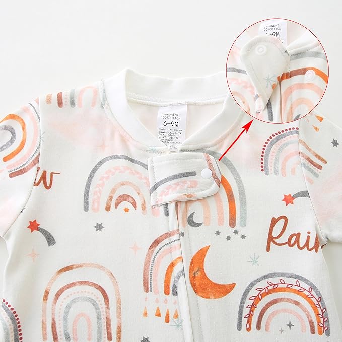 Unisex Baby Boy and Girl Zipper Onesie Toddler Footie One-Piece Infant Romper Jumpsuit