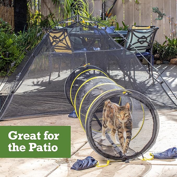 Outback Jack Outdoor Cat Enclosures for Indoor Cats (Portable Cat Tent, Outdoor Cat Tent, Cat Tunnel, and Playhouse) Play Tents for Cats, Outside Enclosure (Kitty Compound Play House)