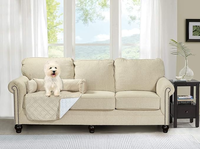 Brilliant Sunshine Premium Calming Dog Bed Mat, Silky Velvet, Removable Washable Cover, Cushion Protector and Couch Covers for Dogs, Pets, Cats, Medium, Beige Natural
