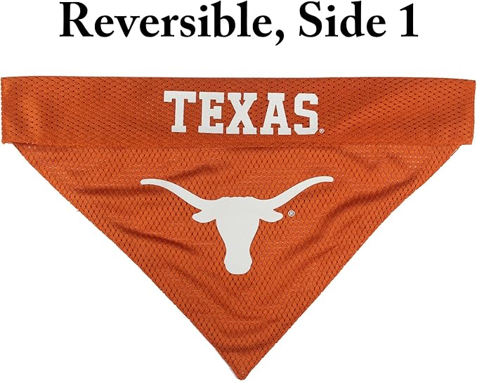 Pets First Collegiate Pet Accessories, Reversible Bandana, Texas Longhorns, Large/X-Large