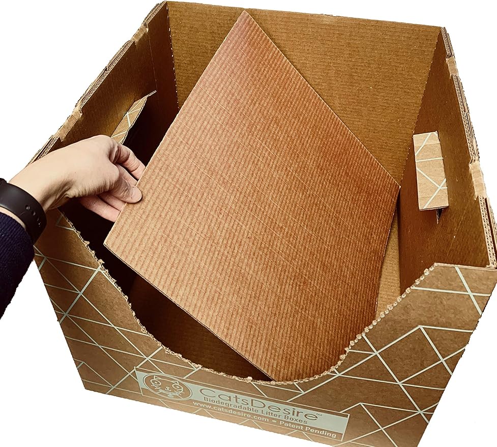 Leakproof Disposable Cat Litter Box 3 Pack (9 pcs) Top/Low Entry INCLUDES- 3 lids, 3 bases and 3 multipurpose pads - Open or Closed, 17"L x 17"W x 15.25"H. Xtra Large Woman Owned Made in USA Patented