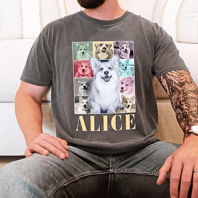 Mit & Mia Custom Your Own Bootleg Rap Shirts for Boyfriend Girlfriend Face Shirt with Photo Gift for Him Her Pet Lovers