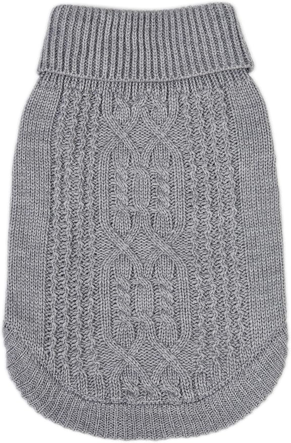 Stretchy Cat Sweater - 17 Colors & 6 Sizes | Snug Winter-Ready Knit for Boy/Girl Cats & Kittens (Grey, Small)