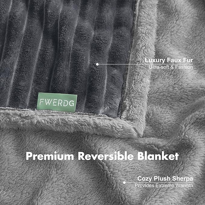 Waterproof Dog Blanket for Couch - Washable Medium Pet Blanket for Furniture Protector, Cozy Fleece Calming Dog Crate Blankets for Indoors & Outdoors, Dark Grey, 30"x40"