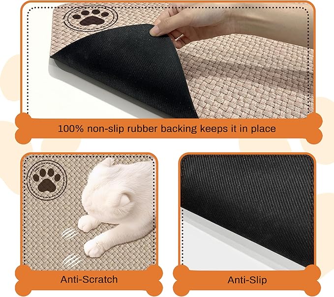 Pet Feeding Mat for Floors Waterproof Dog Mat for Food and Water Absorbent Quick Dry Non Slip mat for Cat Bowls