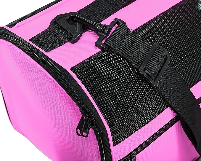 Pawer 18” x 10” x 10”Soft-Sided Foldable Airline Approved Pet Carrier for Cat, Puppy and Small Dog, Washable 600D Oxford Fabric, with Handle and Strap for Carry, Multiple Colors Available