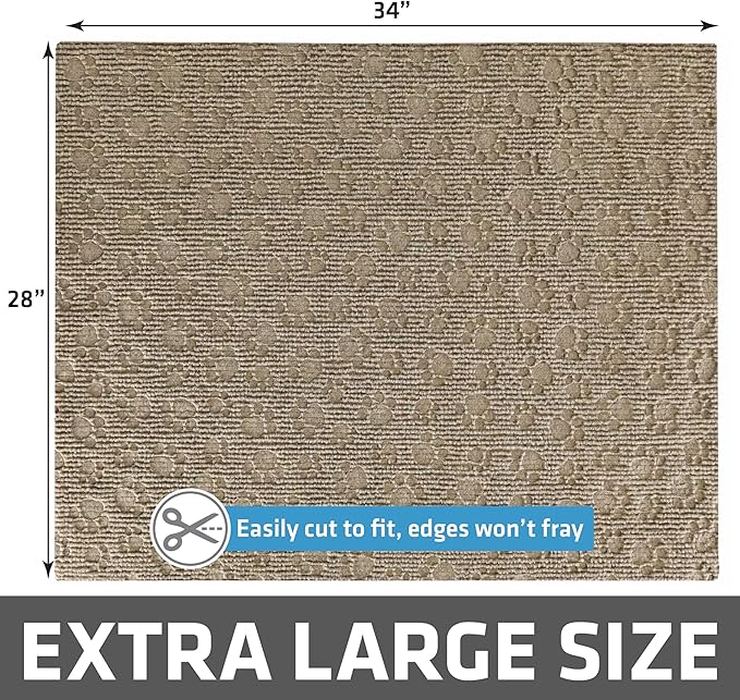 Drymate Cat Litter Box Mat, Litter Trapping Mat, Waterproof, Urine-Proof, Absorbent, Machine Washable, Soft on Paws, Contains Mess, Protects Floors, Kitten Supplies, Tan, 29x36 XL