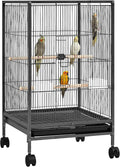 Yaheetech 35 inch Wrought Iron Bird Cage w/Play Open Top and Rolling Stand for Small Birds Like Parrots Conure Lovebird Cockatiel Lovebirds Budgies
