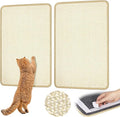 White Cat Scratching Mat Sisal, 2 Packs Sisal Fabric Large Cat Scratching Pad for Indoor Cats with Adhesive Hook Loop Tape, Wall Scratchers for Indoor Cats 23.6" x 15.7"