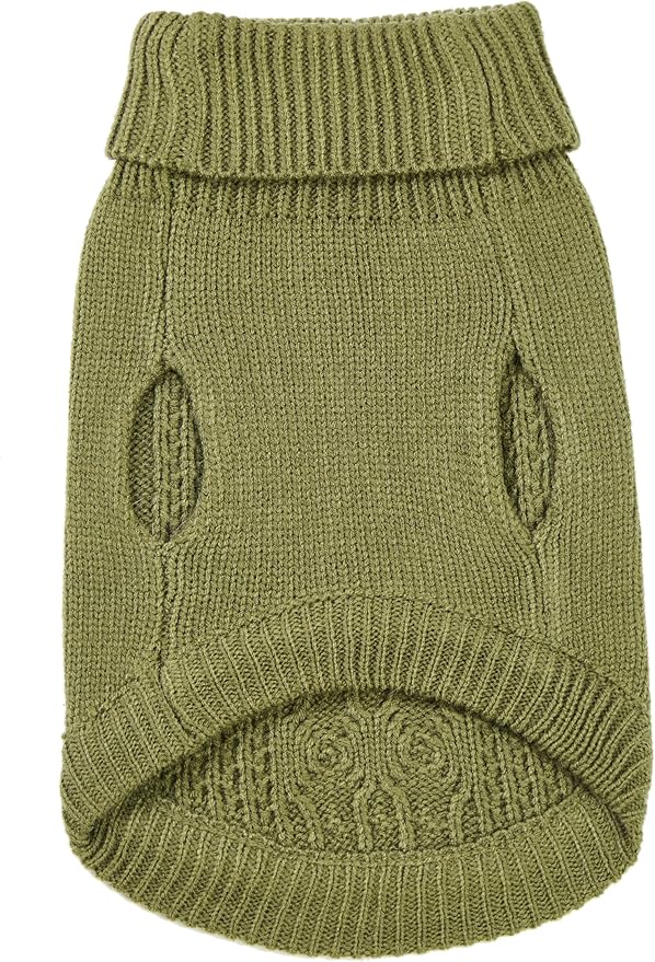 Stretchy Cat Sweater - 17 Colors & 6 Sizes | Snug Winter-Ready Knit for Boy/Girl Cats & Kittens(Olive Green, Small)