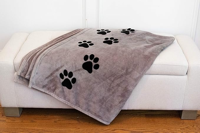 Pawprints Left by You Pet Memorial Blanket with Heartfelt Sentiment - Comforting Pet Loss/Pet Bereavement Gift