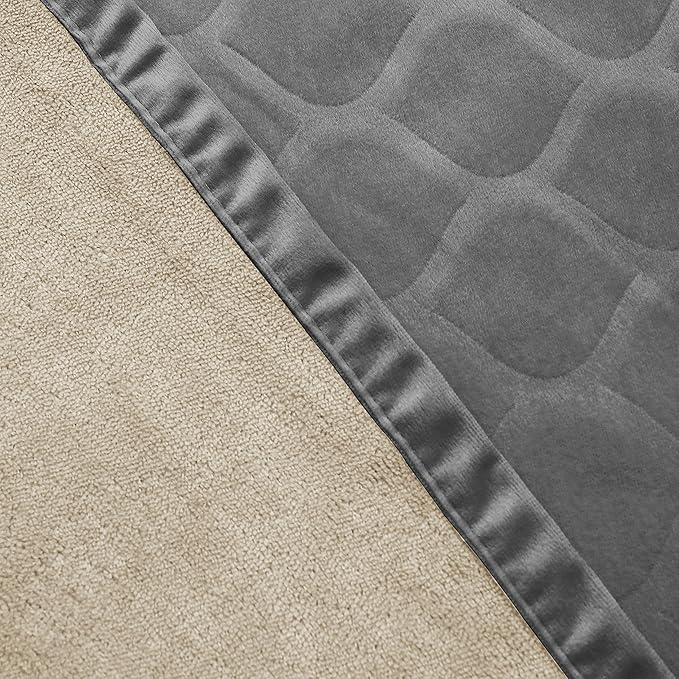 fuguitex Waterproof Dog Blanket Bed Cover Dog Crystal Velvet Moroccan Fuzzy Cozy Plush Pet Blanket Throw Blanket for Couch Sofa(52 * 82 inch, Dark Grey+Beige)