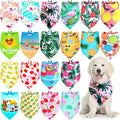 Frienda 20 Pcs Summer Spring Dog Bandanas Hawaiian Style Washable Triangle Pet Bibs Assortment Puppy Kerchief Accessories for Small Medium Pets Dogs Cats(Large)