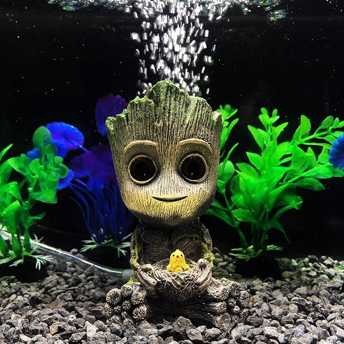 Aquarium Groot Air Bubbler Decorations Fish Tank Air Stone Set