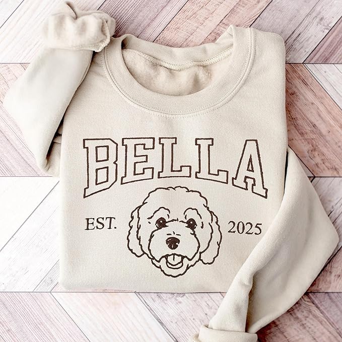 Custom Pet Sweatshirts with Photo and Name, Personalized Dog Sweatshirt, Gifts for Dog Mom, Dad