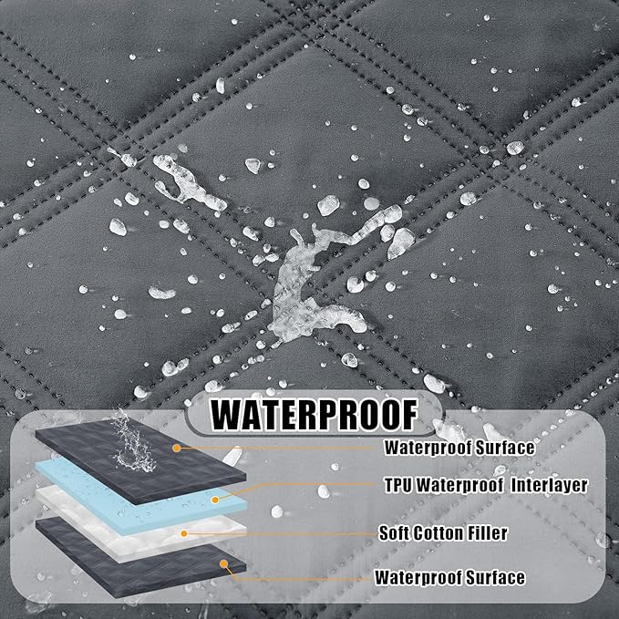 Smiry Waterproof Dog Bed Cover Blanket 40x50, Soft Reversible Pet Blanket, Washable Leakproof Cats Dogs Couch Cover for Sofa, Couch, Furniture, Dark Grey/Dark Grey