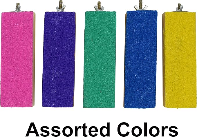 Spoiled Pet® Bird Cage Perch Stand 2-Pack - Beak and Foot Grinding Platform - Parakeets, Cockatiels, Canaries, Finches, Conures, Lories, and Budgies - Hamsters and Gerbils (Wood Perch)