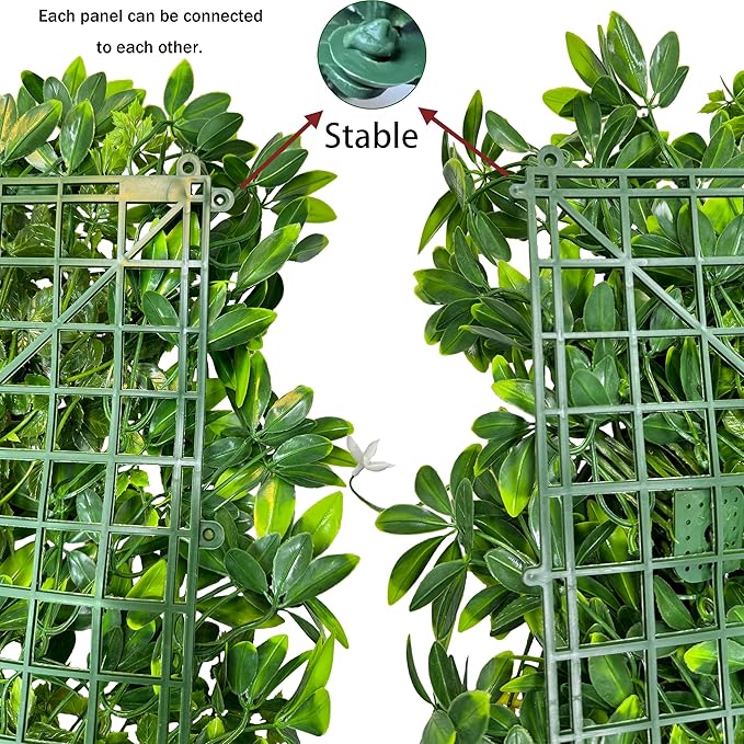 Artificial Plant Wall Roll: 40X120 in (33.5 sqft) UV-Anti Ivy Privacy Fence Screen Faux Greenery Panels Backdrop Boxwood Ivy Vine Leaf Hedge Fence for Indoor Outdoor Green Decor