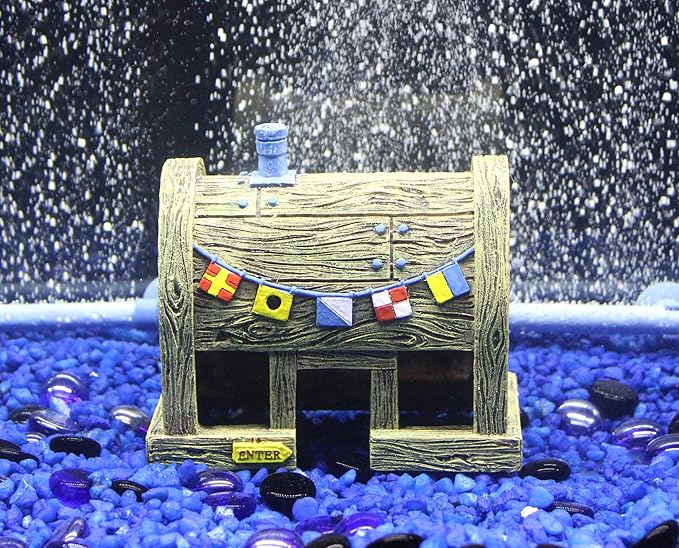 Penn-Plax Spongebob Squarepants Officially Licensed Aquarium Ornament – The Krusty Krab – Medium