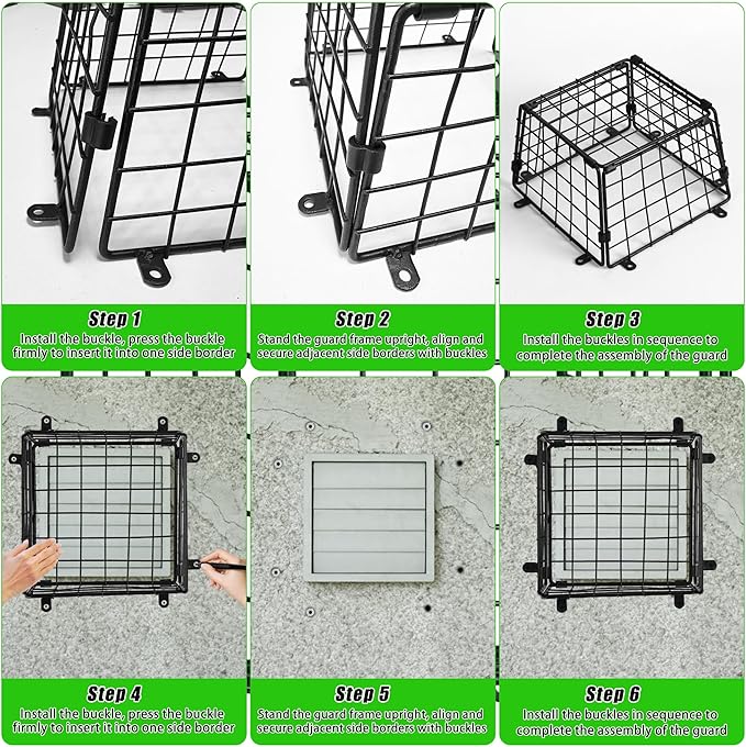 Dryer Vent Cover Guard Outside, Dryer Exhaust Vent Cover Bird Guard Protector to Prevents Birds from Entering, Universal Bird Cage for 3" to 4" Bathroom Outdoor Exhaust Ventilation Fan, 7"x7"x4.5"