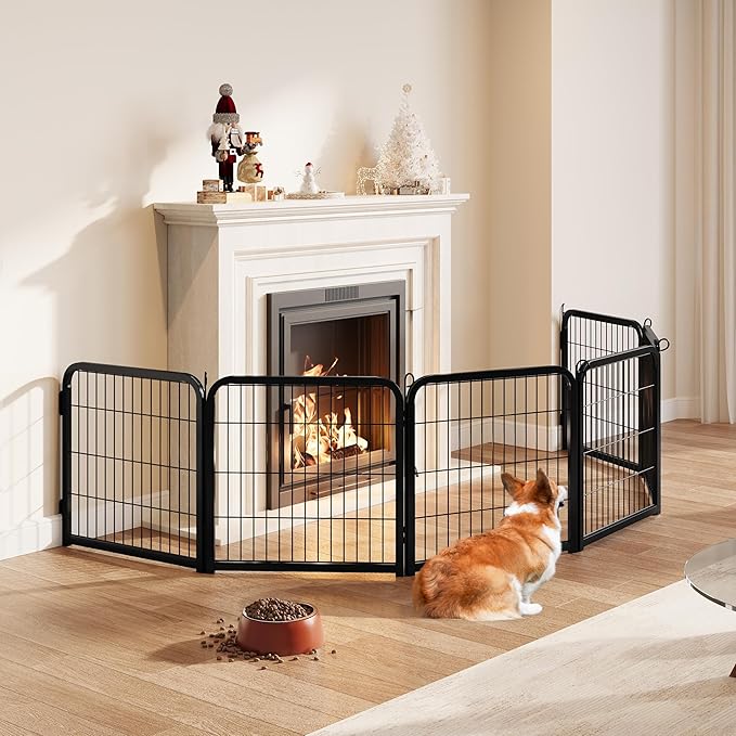Yaheetech Dog Playpen, 24 inch 2 Panels Dog Pen for Indoor Heavy Duty Puppy Exercise Pen Metal Pet Fence for RV Camping/Yard/Garden