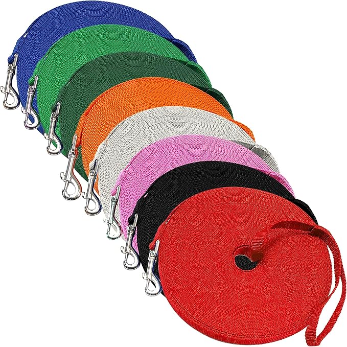 Long Dog Puppy Obedience Recall Training Agility Lead, Leash GREEN, BLACK, RED, BLUE, or ORANGE - by, Pet Supply City, LLC (20 feet)