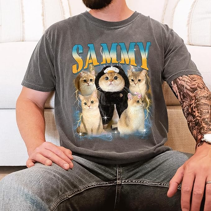 Mit & Mia Custom Your Own Bootleg Rap Shirts for Boyfriend Girlfriend Face Shirt with Photo Gift for Him Her Pet Lovers