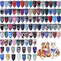 100 Pcs Plaid Dog Bandanas Bulk Pet Bibs Colorful Triangle Scarf Plaid Pet Bandanas for Medium Large Dogs Spring Summer Birthday Costume Decoration