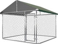 Heavy Duty 80" Outdoor Dog Kennel with Waterproof Roof - Escape-Proof Galvanized Steel Enclosure & Secure Safety Lock for Large Dogs, Backyard Weather-Resistant Playpen