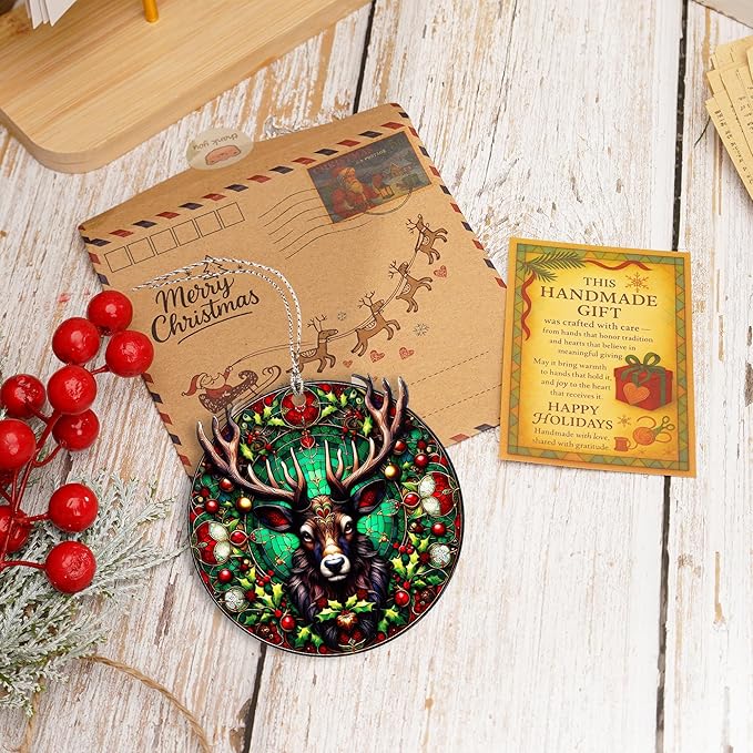 Reindeer Ornament, Reindeer Ornaments for Christmas Tree, Hunting Ornaments for Christmas Tree, Classic Gothic Fantasy Christmas Ornaments 2025, Deer Decor, Woodland Holiday Ornament Gift