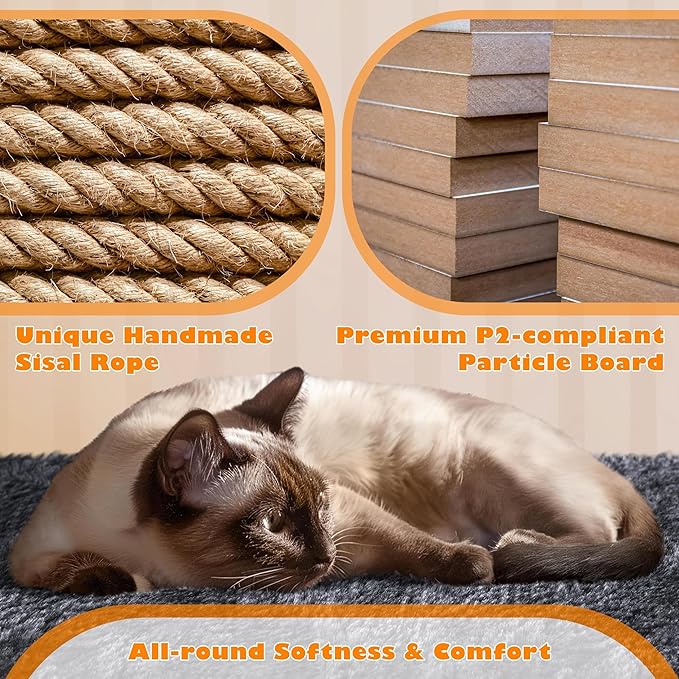 Yaheetech 70.5in Cat Tower, Multi Level Cat Tree Kitten Condo with 2 Condos & 2 Plush Perches & Scratching Post & Dangling Ball for Medium/Large Cats Dark Gray