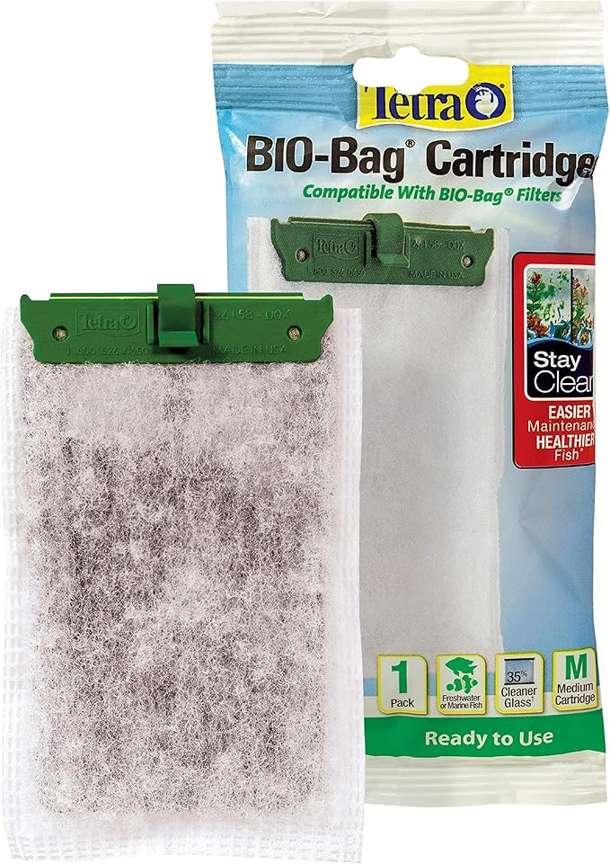 Tetra Bio-Bag Filter Cartridge 1 Count, for Aquariums, with Stay Clean Technology, Ready to Use Medium Filter