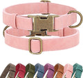 Didog Soft PU Leather Dog Collar, Stylish Quick Released Dog Collars for Large Dogs, Easy Clean Adjustable Pet Collar for Daily Walking, Pink, XL Fit 17-27" Neck