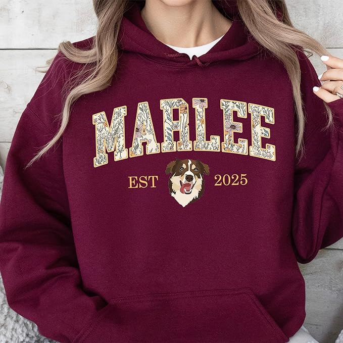 Custom Pet Sweatshirts with Photo and Name, Personalized Dog Sweatshirt, Gifts for Dog Mom, Dad