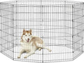 MidWest Homes for Pets Folding Metal Dog Exercise Pen, Indoor/Outdoor Playpen with No Door, Provides 16 Sq Feet of Play Space, 48-Inches Tall, Black E-Coated