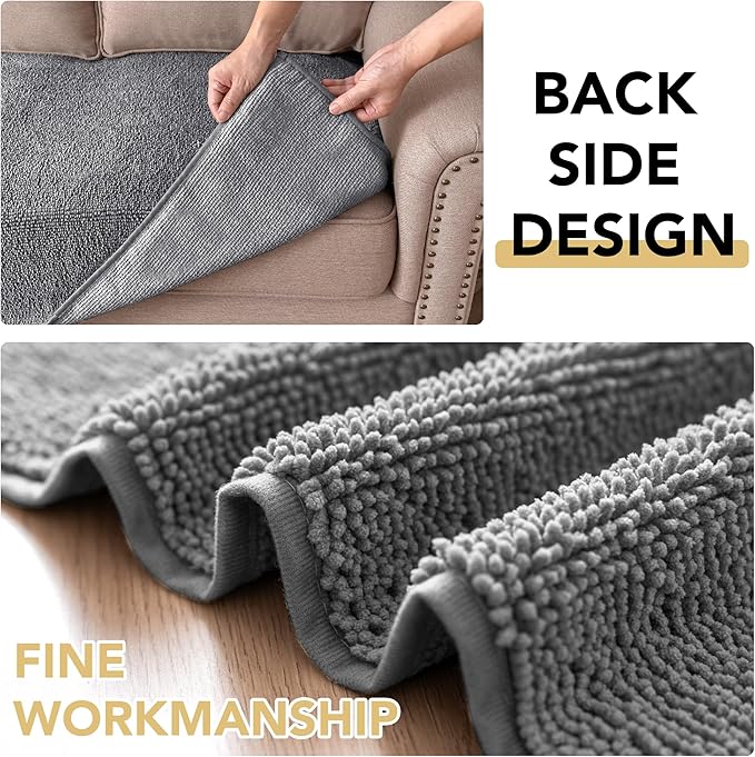 H.VERSAILTEX Non Slip Pet Couch Cover Chenille Dog Bed Protector Thick Soft Sofa Slipcover Pet Friendly Washable Couch Cushion Covers for Pets (40" x 50", Gray)