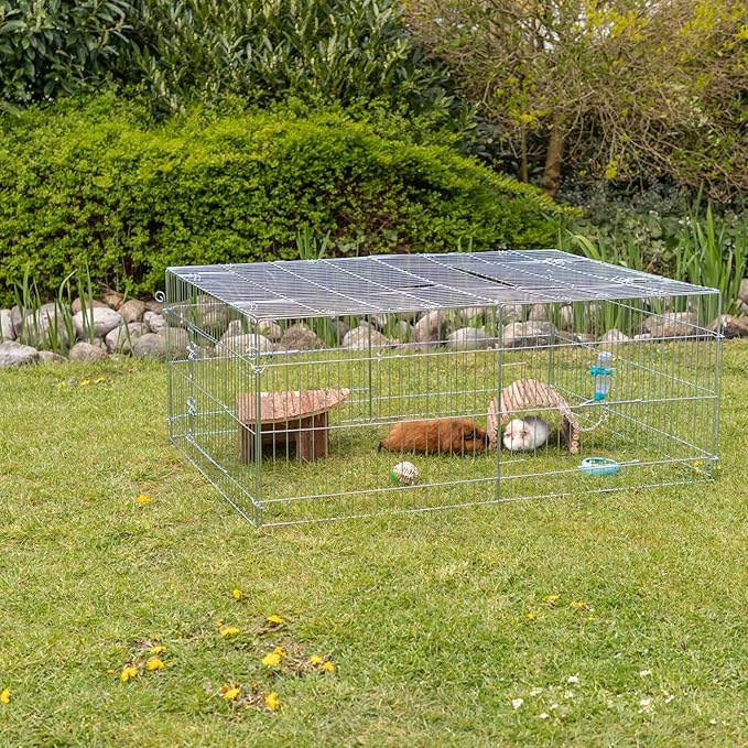 Trixie Rabbit Cage - 34 cu. ft., Outdoor Pen Extends Rabbit Hutch and Chicken Coops, Ideal for Small Animals, Bunny, Guinea Pigs, Chickens