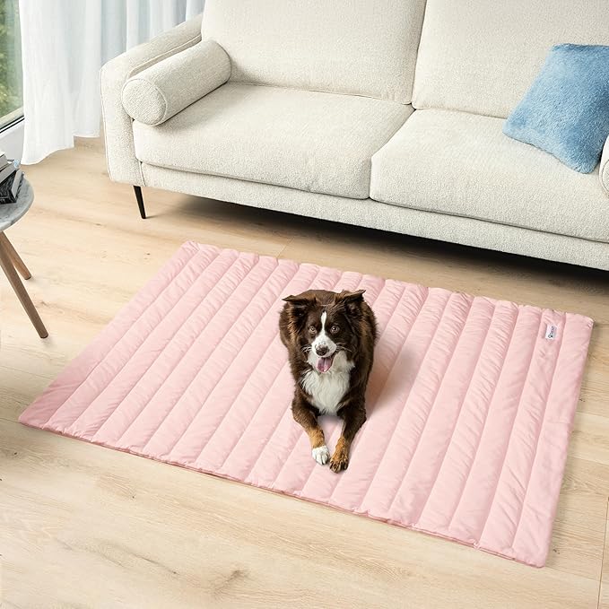 PetAmi Cooling Mat for Dog, Premium Pet Cooling Blanket for Crate Kennel, Indoor Cat Cool Sleeping Pad, Q-MAX Cold Sofa Couch Cover for Summer, Pink, Large (40x60)