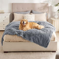 Bedsure Waterproof Dog Blankets for Large Dogs - Cat Blanket for Bed Couch Protector Washable Long Faux Fur, Calming Soft Reversible Throw Furniture Protection for Puppy Pet, 60"x80", Grey