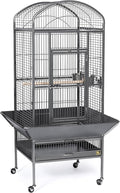 Prevue Pet Products Dometop Bird Cage - for Parrots, Conures, Caiques, Small Cockatoos, Big Bird Cage with Wheels, Indoor or Outdoor - Large, Black Hammertone