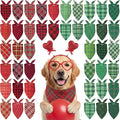 Abbylike 50 Pcs St. Patrick's Day Dog Bandanas Bulk Green Plaid Bandanas for Dogs Triangle Kerchief Bib Scarf for Pet Irish Holiday Costume Photo Props Accessories (31.5 x 21.7 x 21.7)
